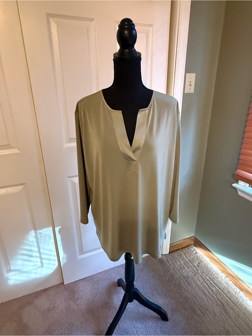 Banana Republic Olive Green Split-Neck Tunic